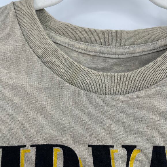 Officially Licensed Nirvana Nevermind Smiley Grunge Tee Beige Acid Wash Large - Picture 4 of 6